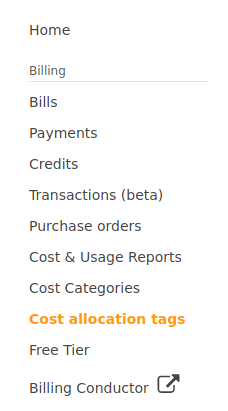 billing cost allocation tags