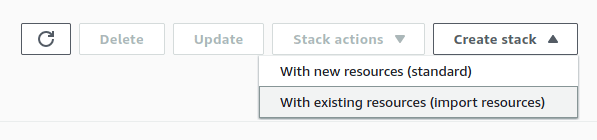 create stack with new resources