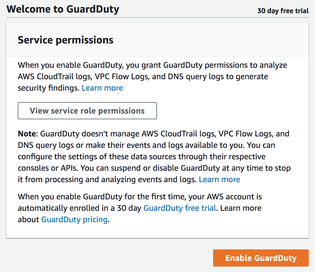 guardduty enable